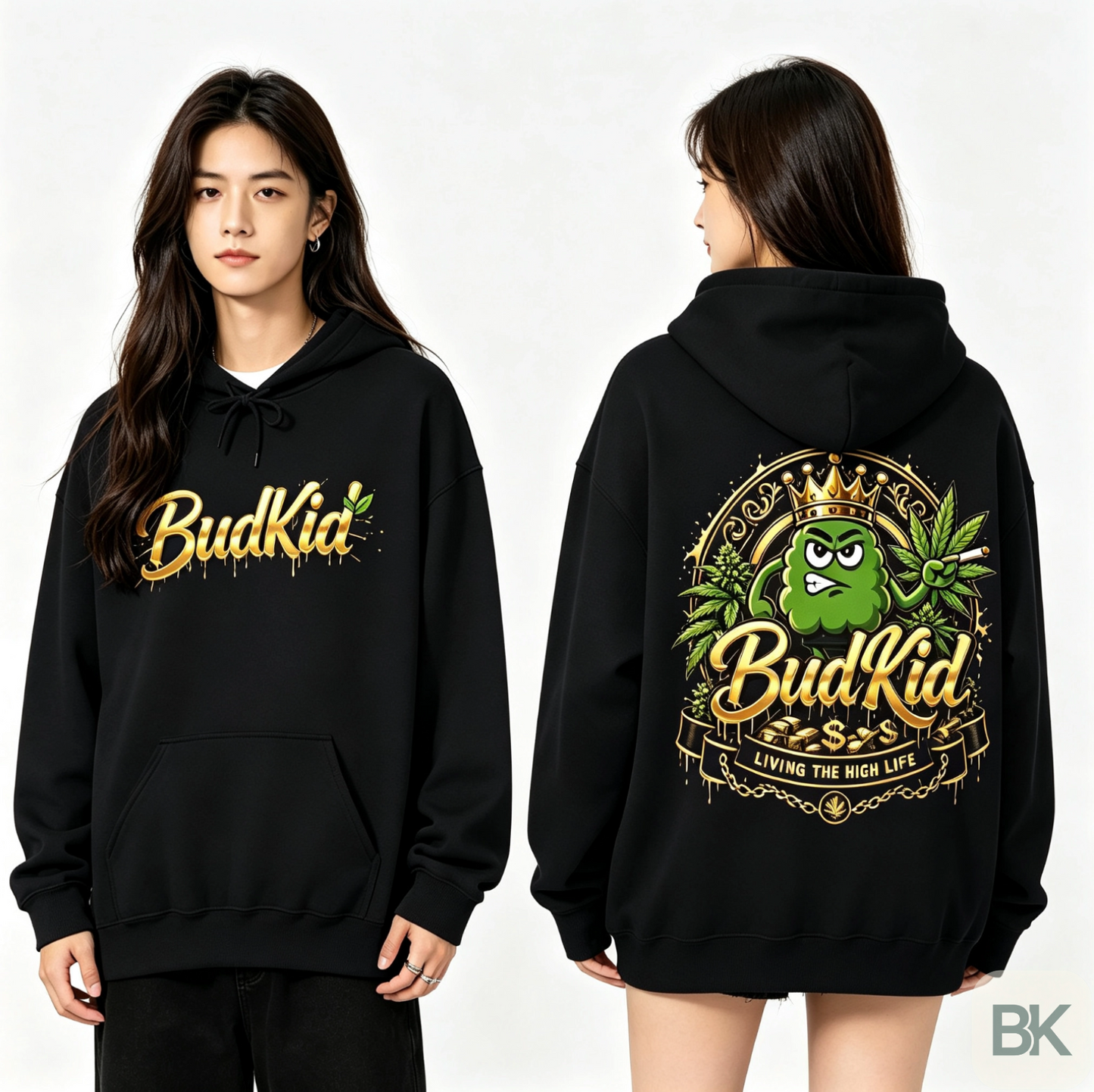 Sudadera con capucha y logo BudKid Gold — Ropa urbana de primera calidad