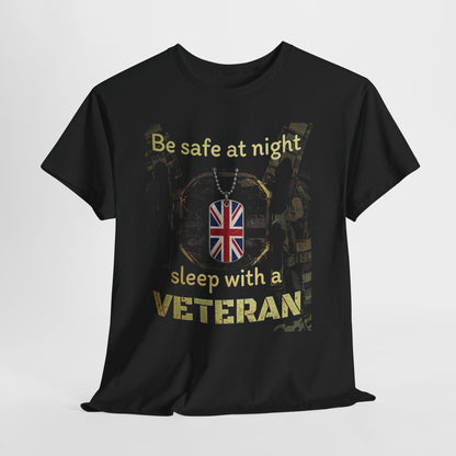 Veteran Pride Tee — “Be Safe at Night, Sleep with a Veteran”