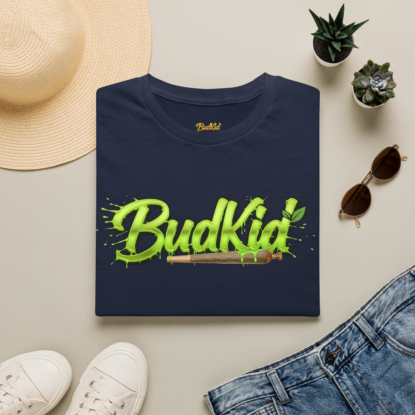 Camiseta verde con logo de BudKid