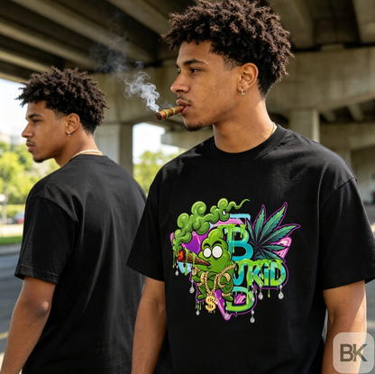Camiseta con el logo psicodélico de Budkid