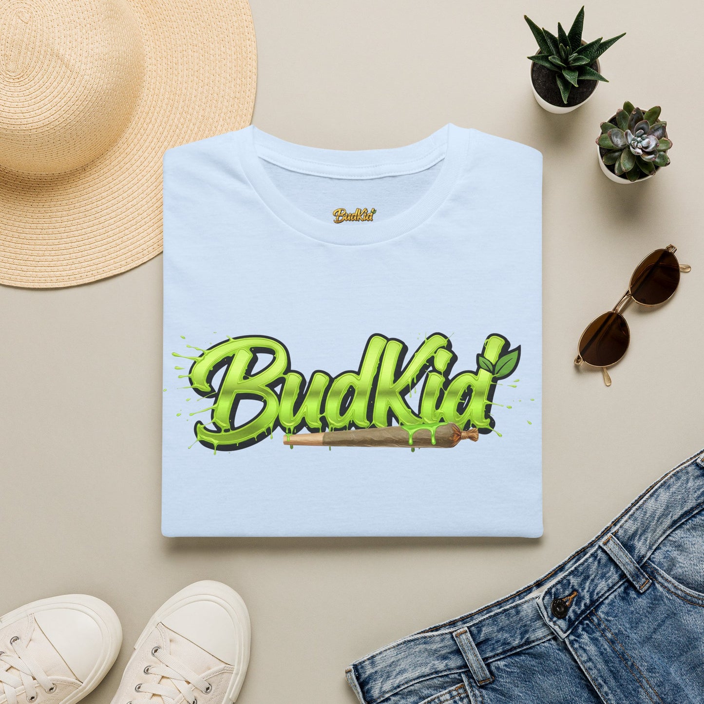 Camiseta verde con logo de BudKid