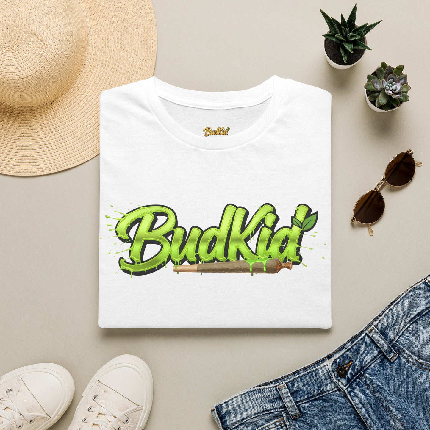 Camiseta verde con logo de BudKid
